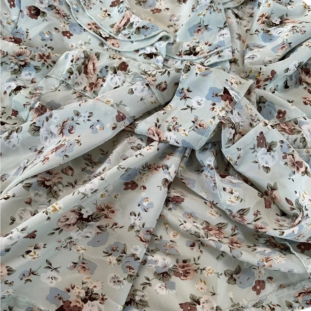 Blair Floral Button Down Bell Sleeve Blouse Size L/XL